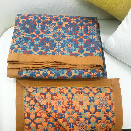 Orange & Blue Pattern Six Layers Cotton Quilt Quilts Ownkoti 8
