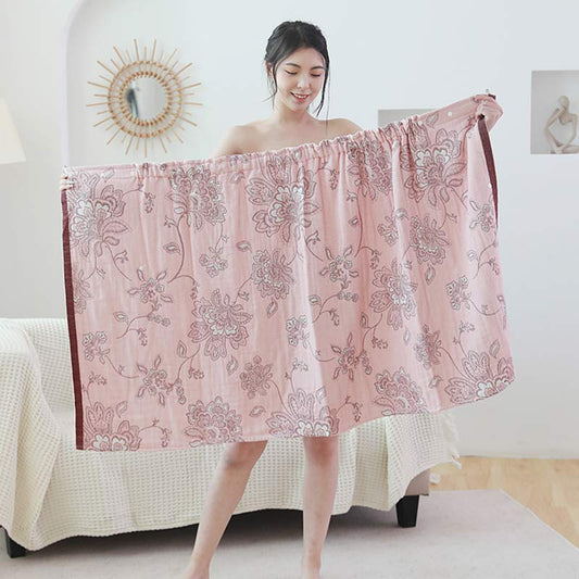 Floral Print Cotton Body Wrap Towel