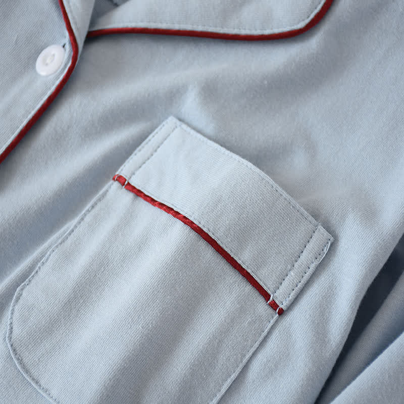 Solid Color Button-down Cotton Nightdress