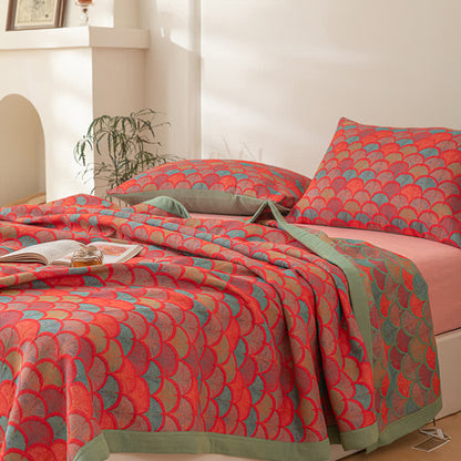 Brightful Fish Scales Cotton Reversible Quilt Quilts Ownkoti 2