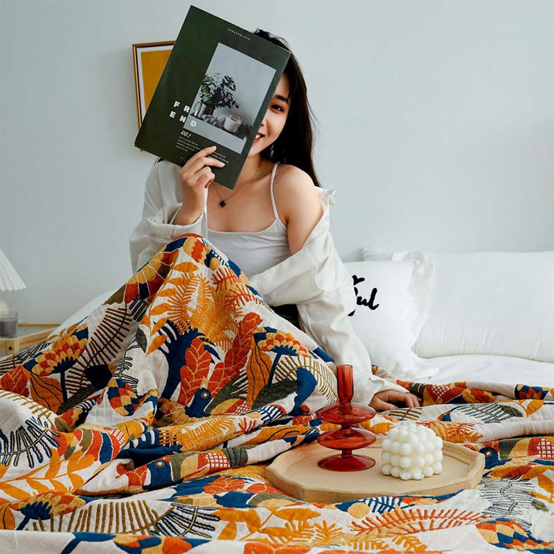 Ownkoti Soft Bird & Flower Cotton Reversible Quilt Quilts Ownkoti 6