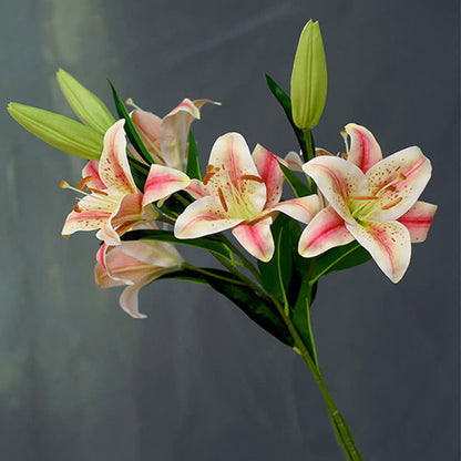 Faux Lily Spray Home Floral Decor