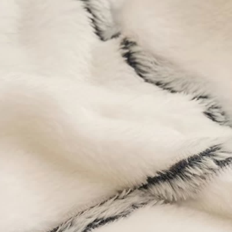 Grid Thick Warm Fluffy Fleece Blanket