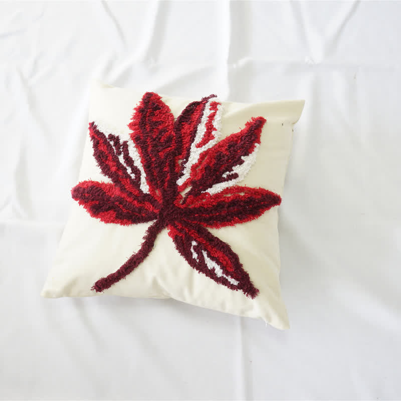 Embroidery Leaf Breathable Cotton Pillowcase Pillowcases Ownkoti Pattern 2 45cm x 45cm