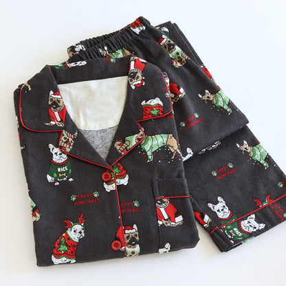 Christmas Cute Dog Cotton Pajama Set