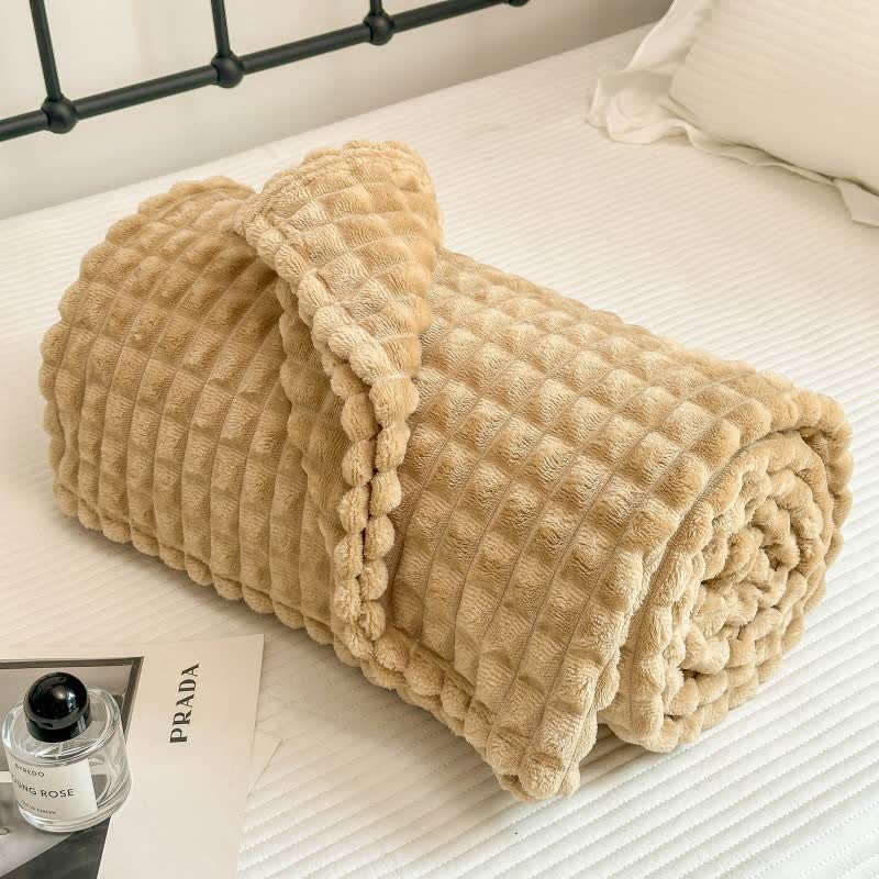 Solid Color Grid Soft Throw Blanket Blankets Ownkoti 24