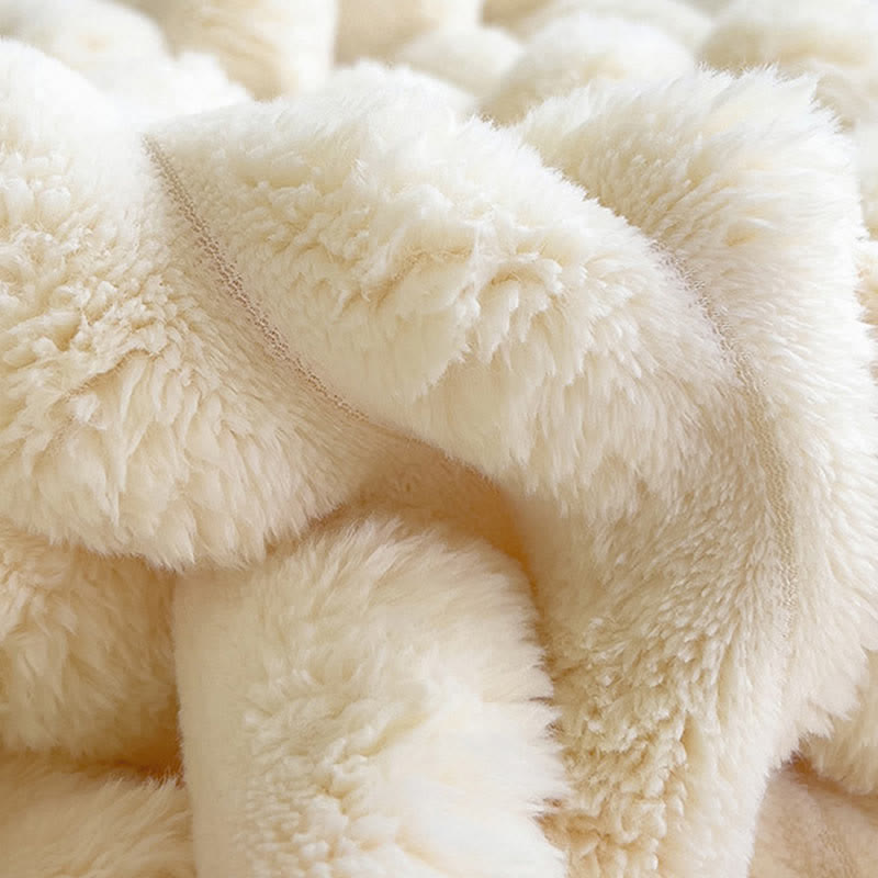 Solid Color Rabbit Fleece Throw Blanket Blankets Ownkoti 22