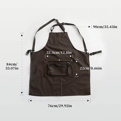 The Size of Canvas Waterproof Apron with Portable Bag