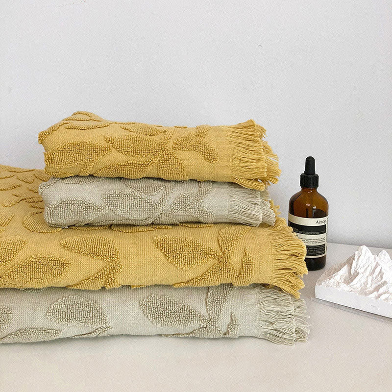 Jacquard Tassel Breathable Cotton Towel